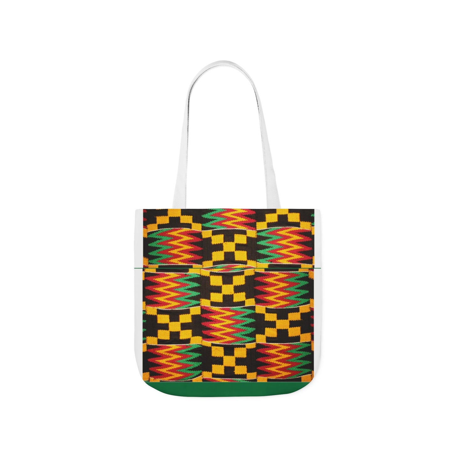 Kente Pattern Canvas Tote Bag — Vibrant African Print Market Tote