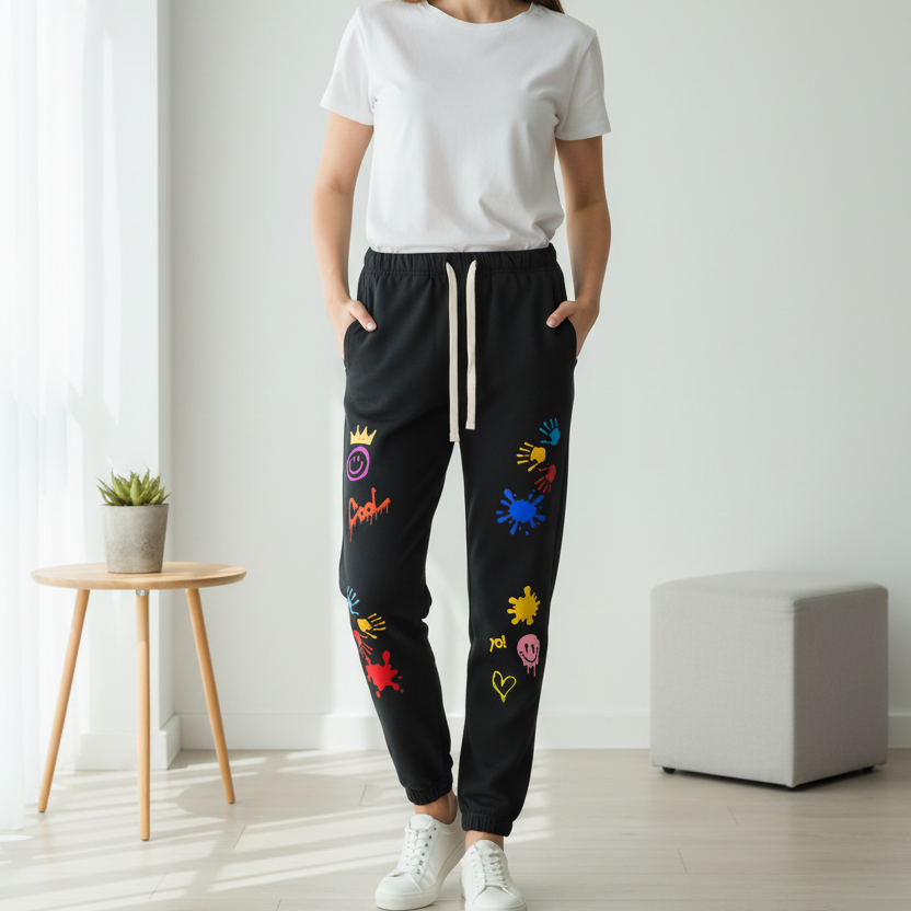 Colorful Graphic Unisex Essential Heavyweight Cotton Sweatpants
