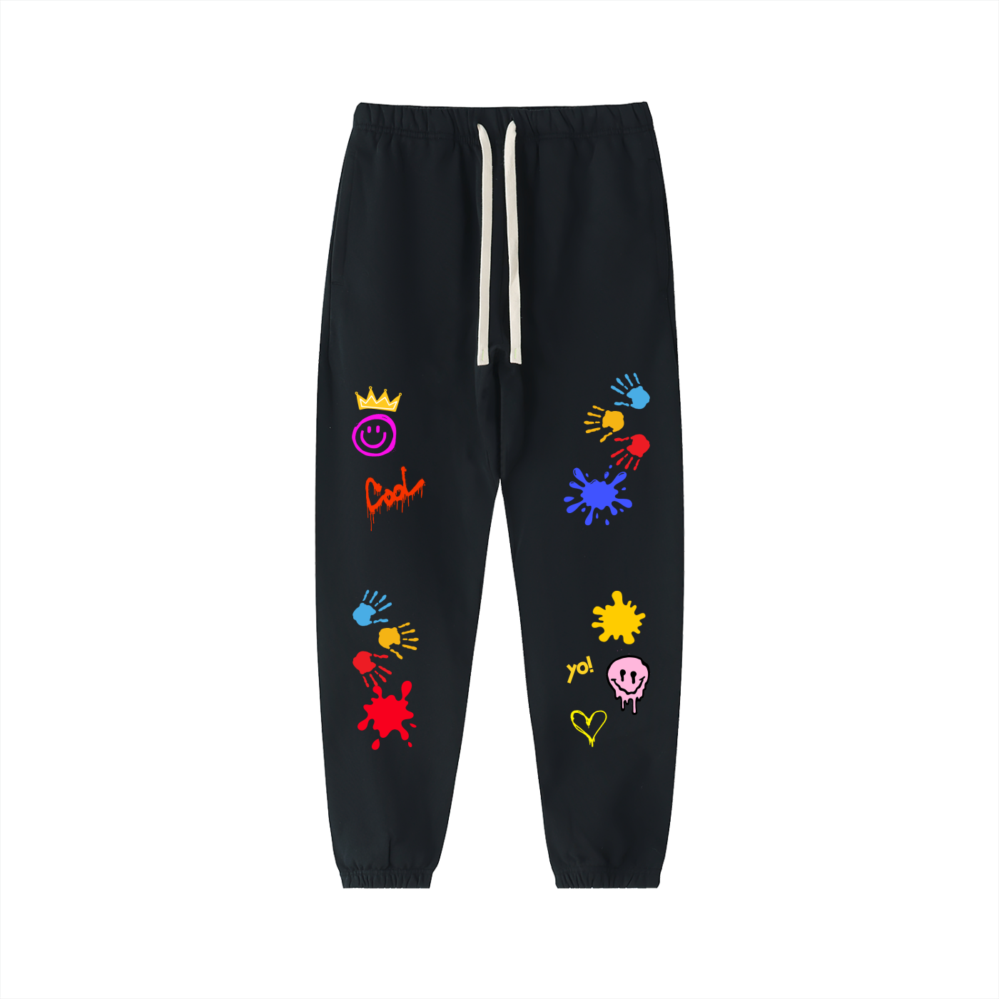 Unisex Color Splat Art Graphic Essential Heavyweight Cotton Sweatpants ODMPOD