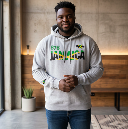 Jamaican Pride and Flag Themed Graphic Fleeced Unisex Hoodie