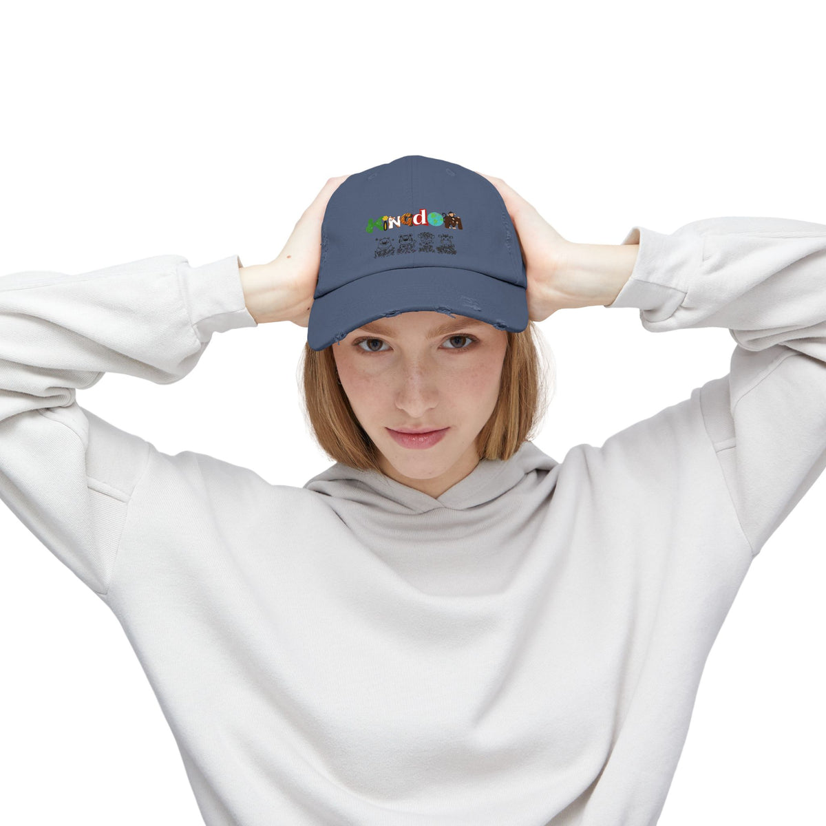 Graphic animal-themed Unisex Distressed Cap Printify
