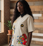 Jazz Band and Singer Graphic Print Unisex Color Block Short Sleeve  Shirt
