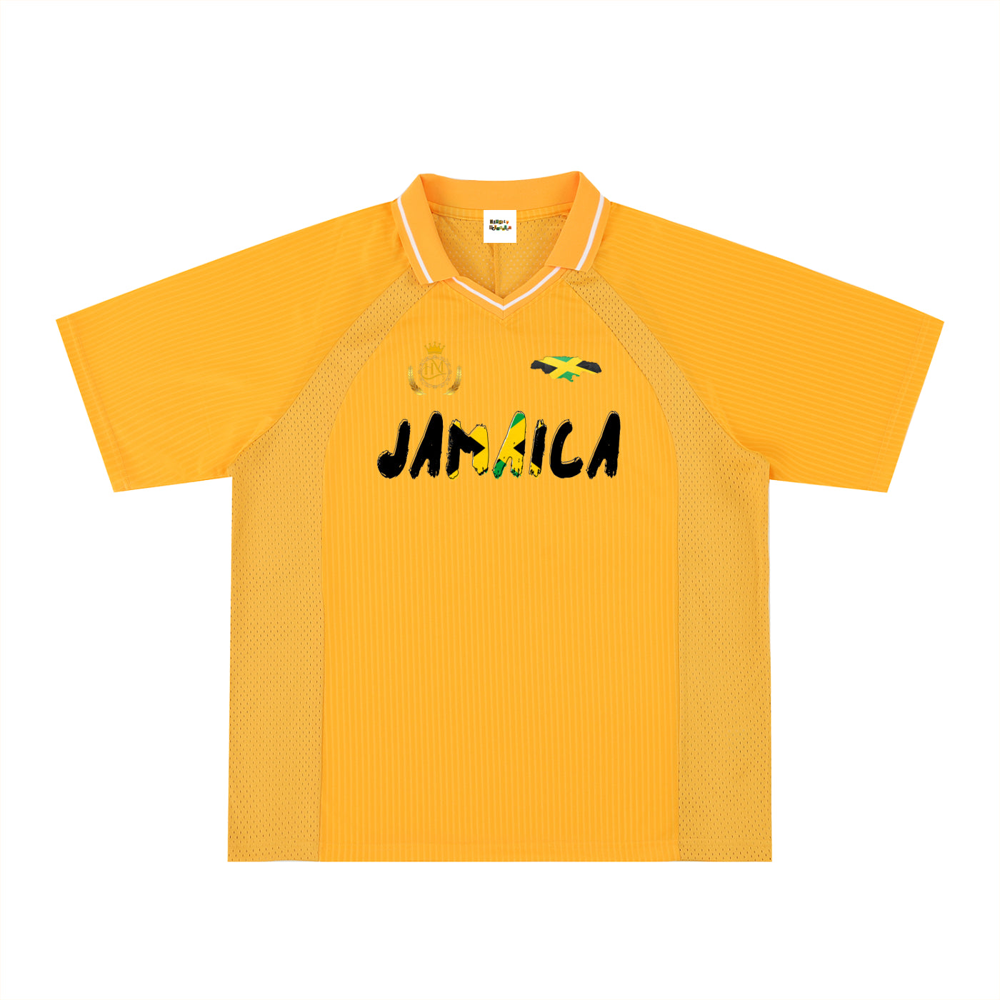 Jamaican Flag Themed Unisex Graphic Striped V-Neck Soccer Jersey