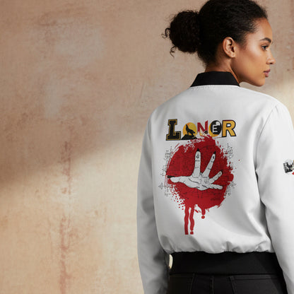 Gothic Jacket, Graphic Women's Bomber Jacket, 3D Hand Art, Fashionable Lightweight Jacket
