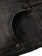 Men's Heavyweight Denim Jeans Featuring Tiger Graphic Art and Washed Finish ODMPOD