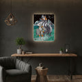 Knight and Dragon Acrylic Wall Art Panel — Fantasy Castle Nightscape Décor Printify