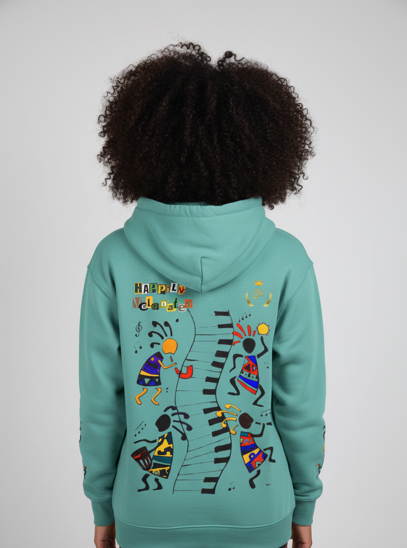 Afro Music Cartoon Unisex Oversize Fleeced Hoodie