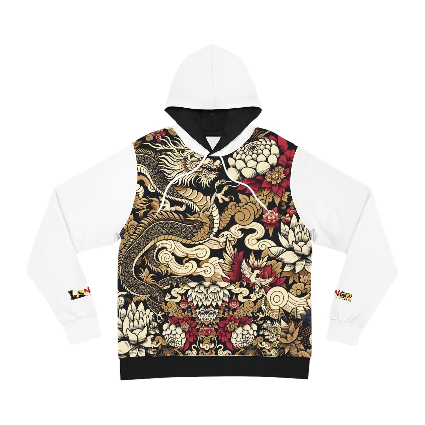 Stylish Dragon Hoodie, Unique Fashion Sweatshirt, AOP Design, Trendy Streetwear