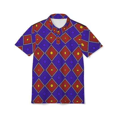 Geometric African Wax Print Unisex Polo Shirt