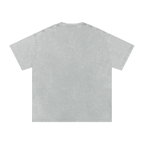 Unisex Oversized Cotton T-Shirt with Graphic Alien Art in Snow Wash