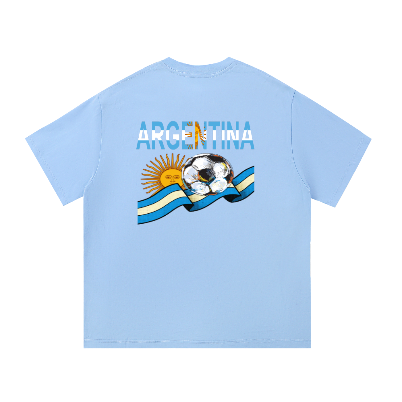Argentina Flag Art Graphic Unisex Essential Cotton T-Shirt