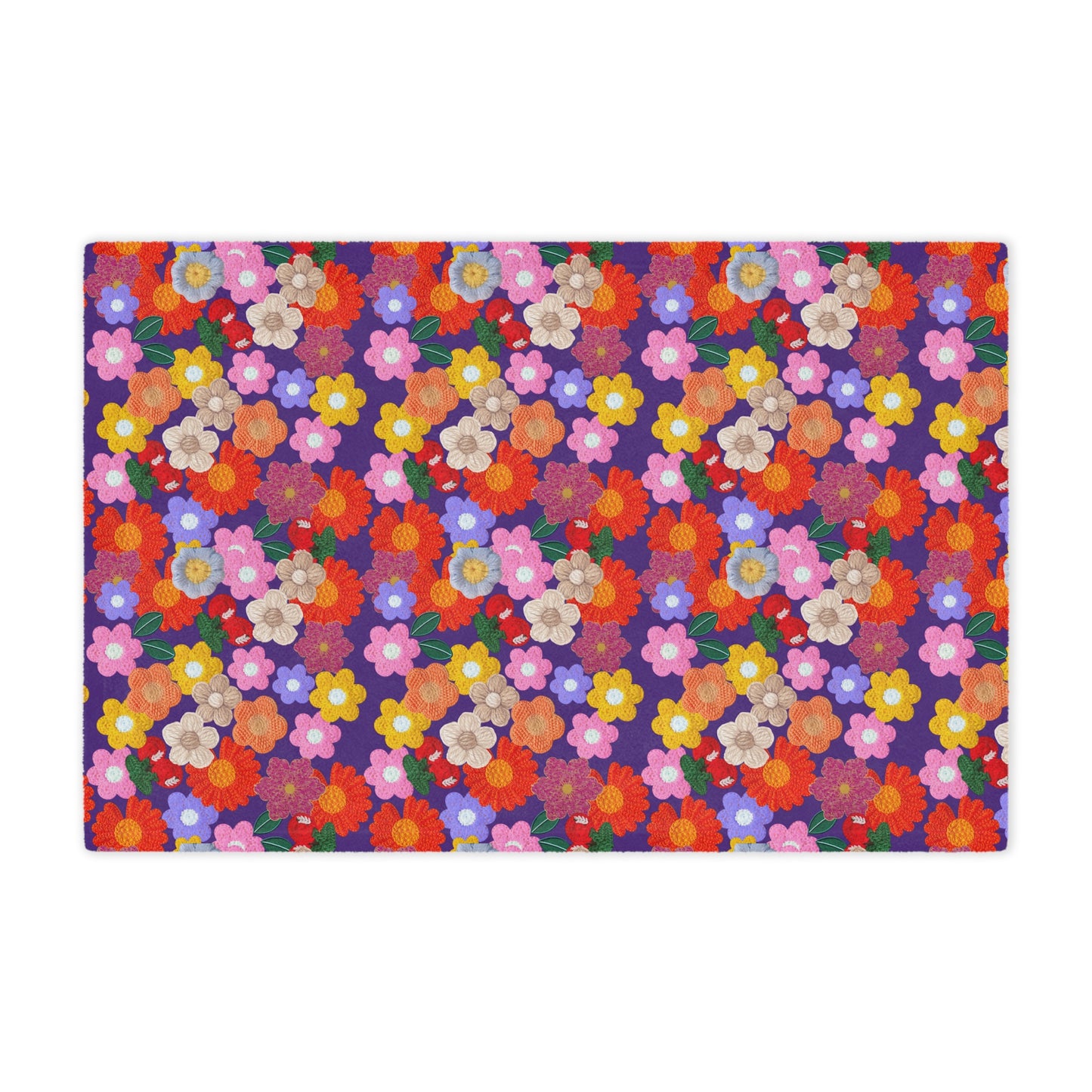 Floral Fiesta Minky Blanket — Bright Retro Flower Pattern, Cozy Throw for Living Room & Kids
