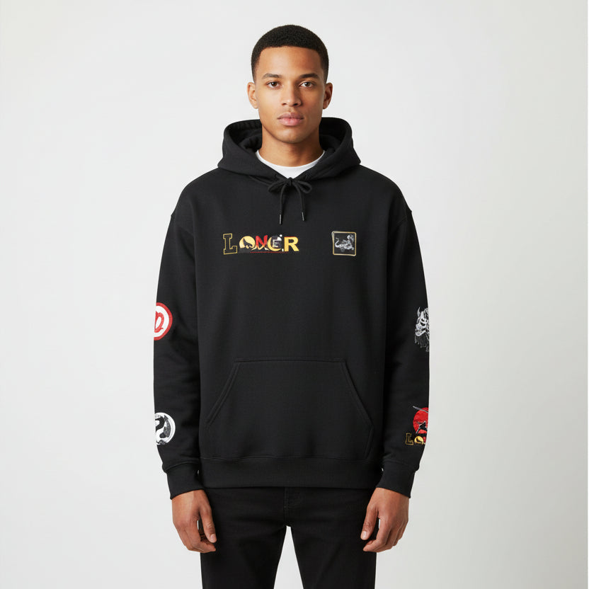 Samurai Menpo Art Hoodie, Japanese Ninja Graphic Unisex Sweatshirt, Warrior Theme Pullover