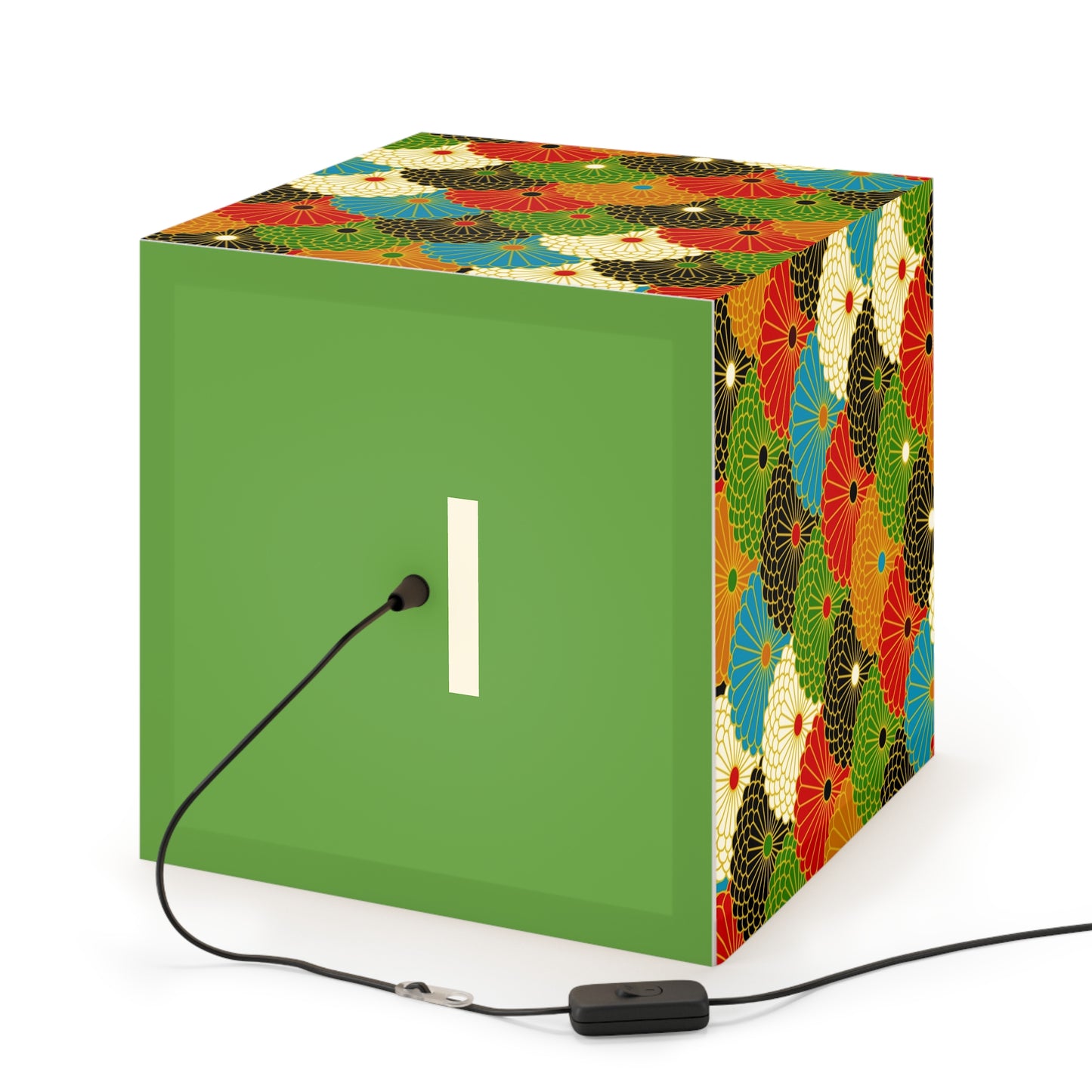 Japanese Fan Pattern Light Cube Lamp — Colorful Scallop Decorative Night Light