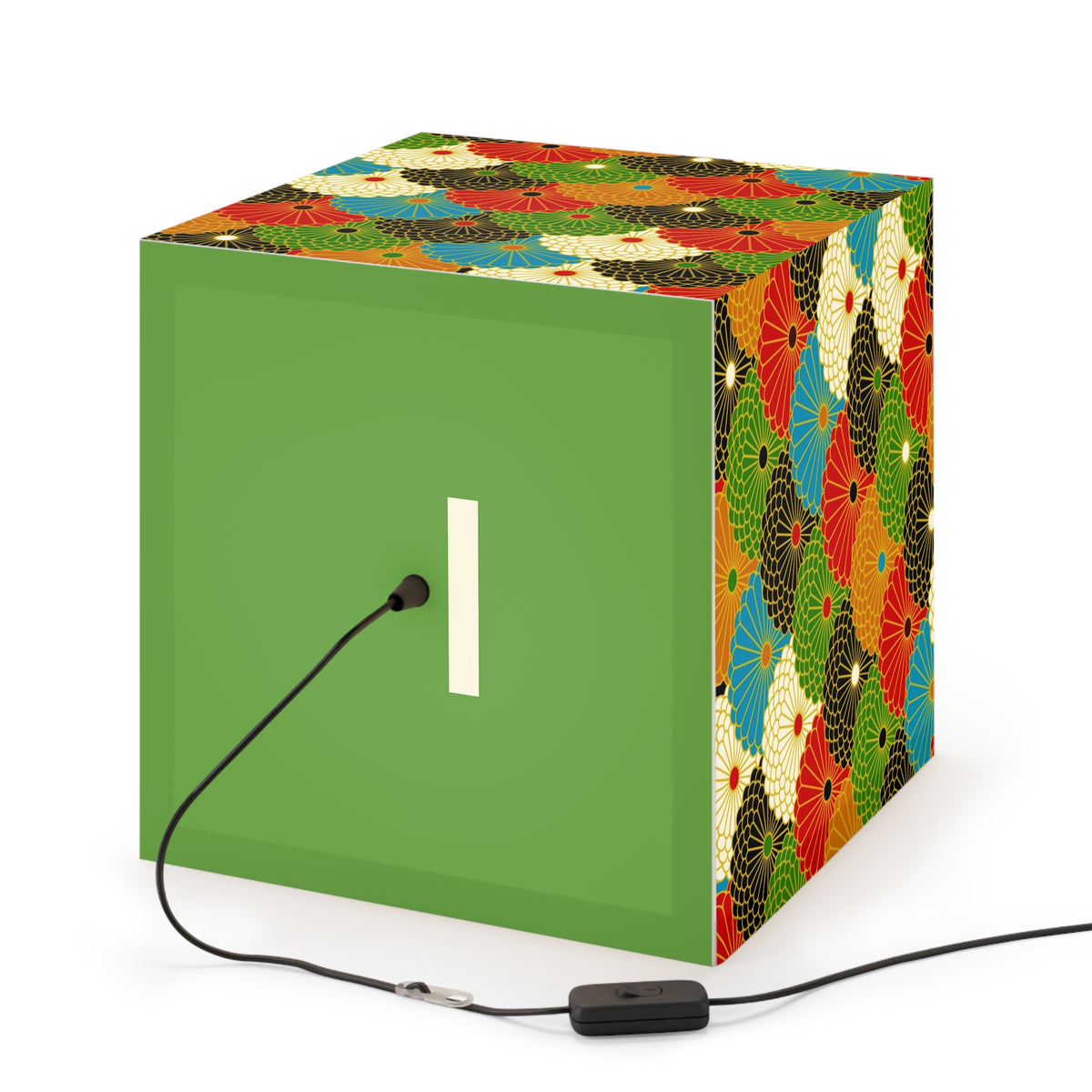 Japanese Fan Pattern Light Cube Lamp — Colorful Scallop Decorative Night Light Printify