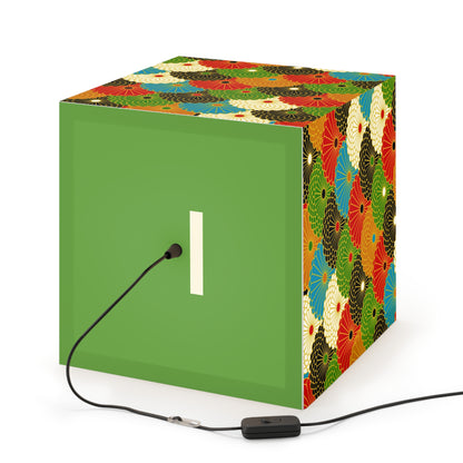 Japanese Fan Pattern Light Cube Lamp — Colorful Scallop Decorative Night Light