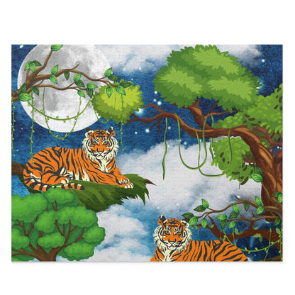 Tropical Tiger Puzzle - 120, 252 & 500-Piece Options | Jungle Wildlife Art