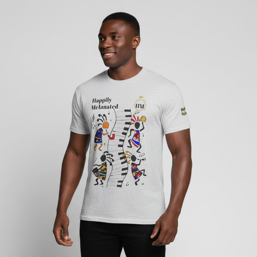 Afro Music, Piano Graphic Unisex Tee, Hand Drawn Music Shirt, Jazz Lover Gift, Musical Art Printify
