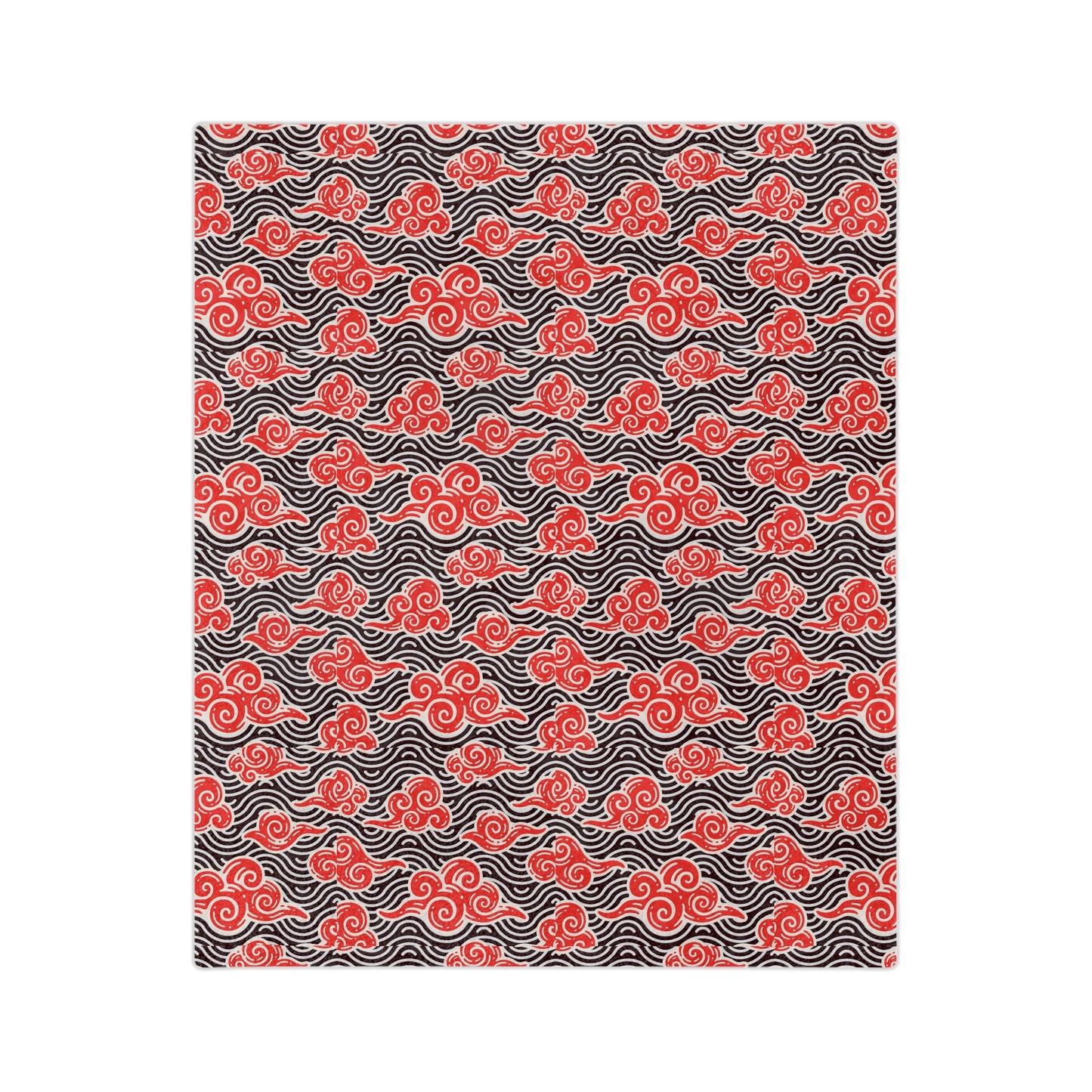 Red Cloud Swirl Velveteen Blanket — Plush Microfiber Throw