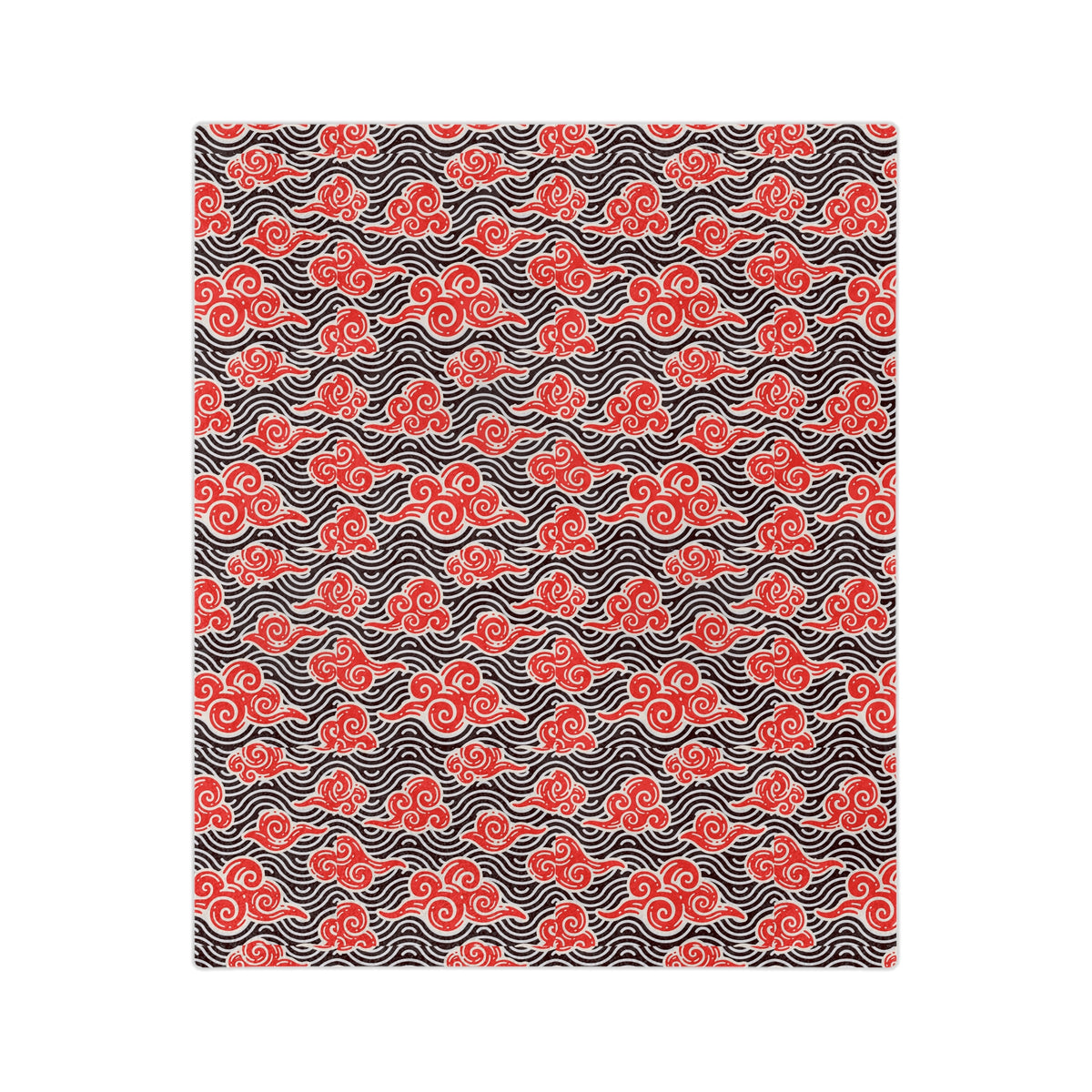 Red Cloud Swirl Velveteen Blanket — Plush Microfiber Throw Printify
