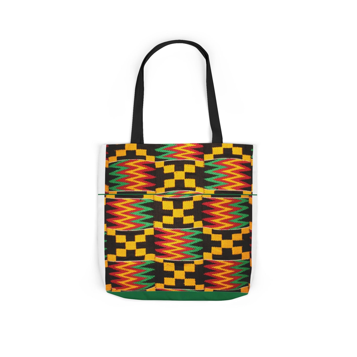 Kente Pattern Canvas Tote Bag — Vibrant African Print Market Tote