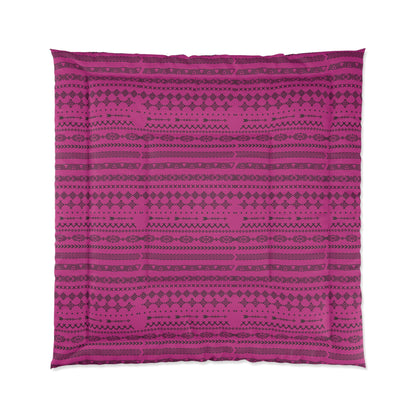 Afro Geometric Comforter, Cozy Blanket for Home Decor, Boho Style Bedding
