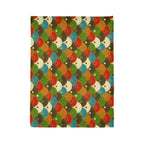 Retro Fan Pattern Polyester Blanket — Colorful Geometric Throw for Living Room & Gift Printify