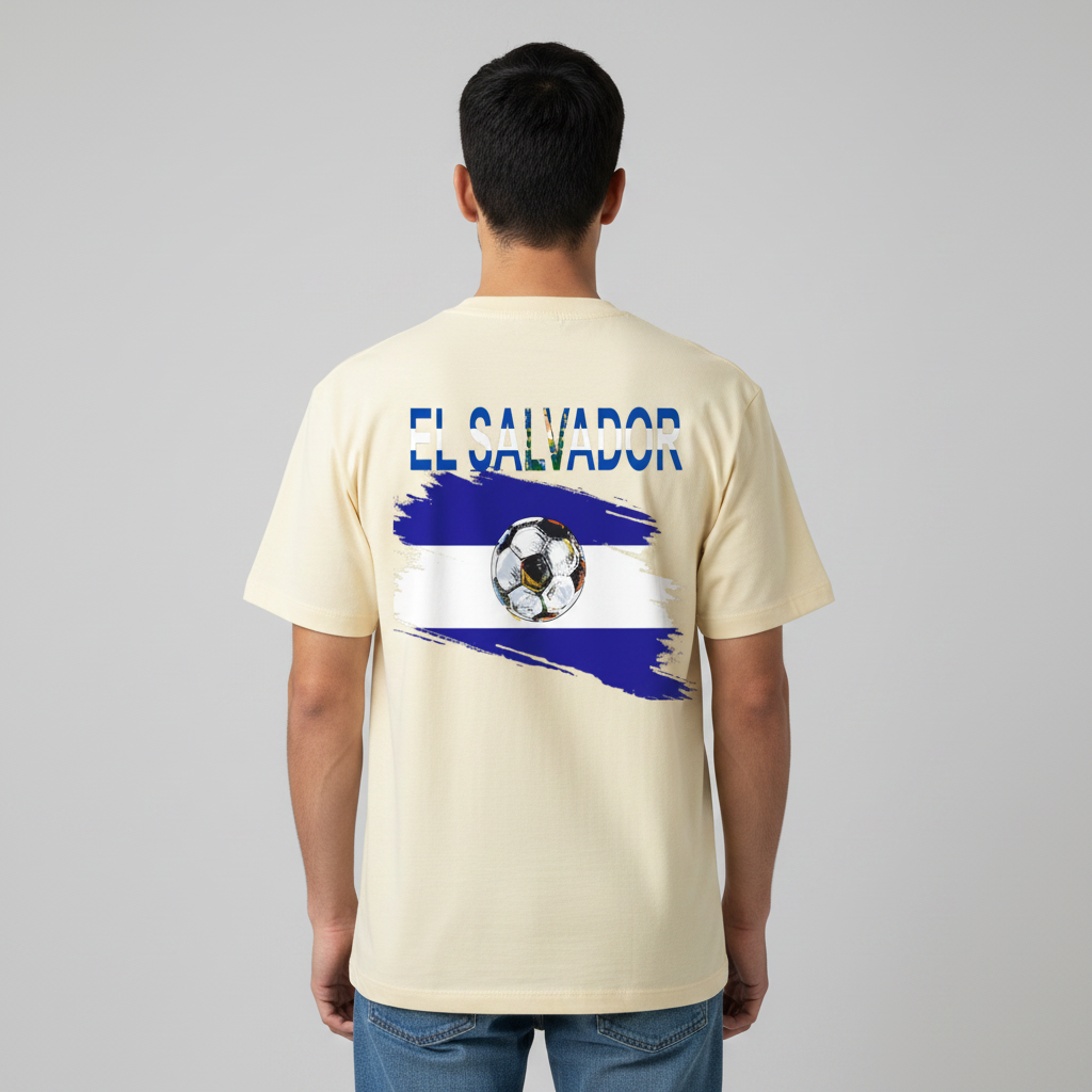 El Salvador Flag Themed Unisex Oversized T-Shirt
