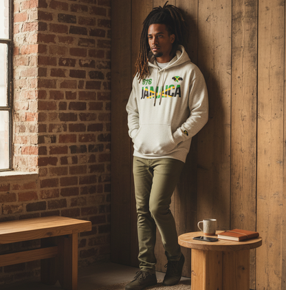 Jamaican Pride and Flag Themed Graphic Fleeced Unisex Hoodie