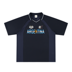 Unisex V-Neck Soccer Jersey featuring Graphic Argentina-inspired Flag Art