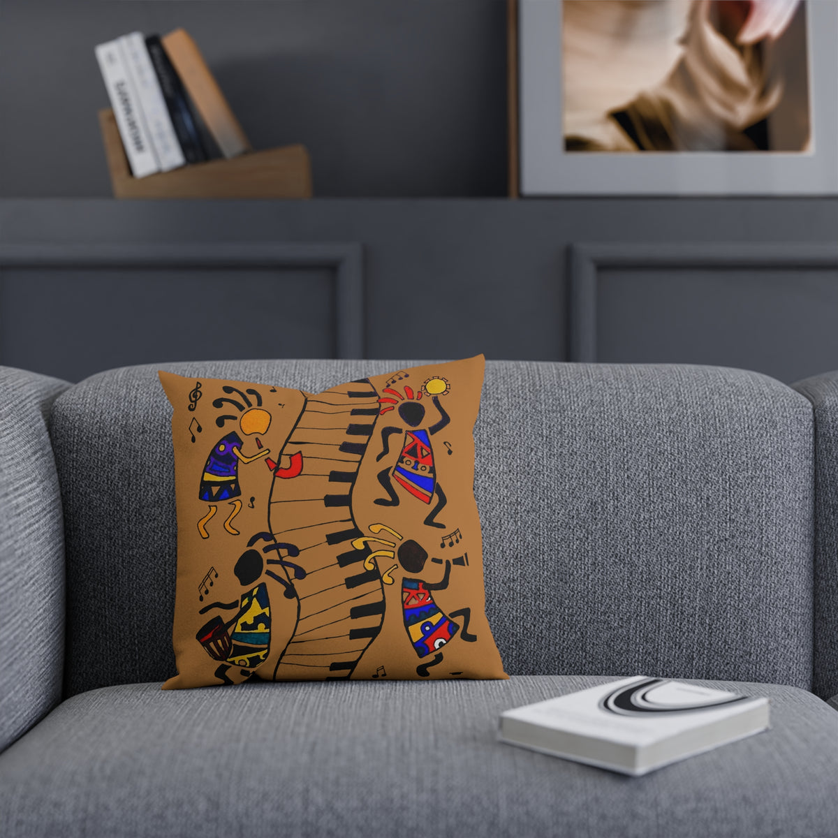 Musical Vibrations Cushion - Colorful Art for Home Decor Printify