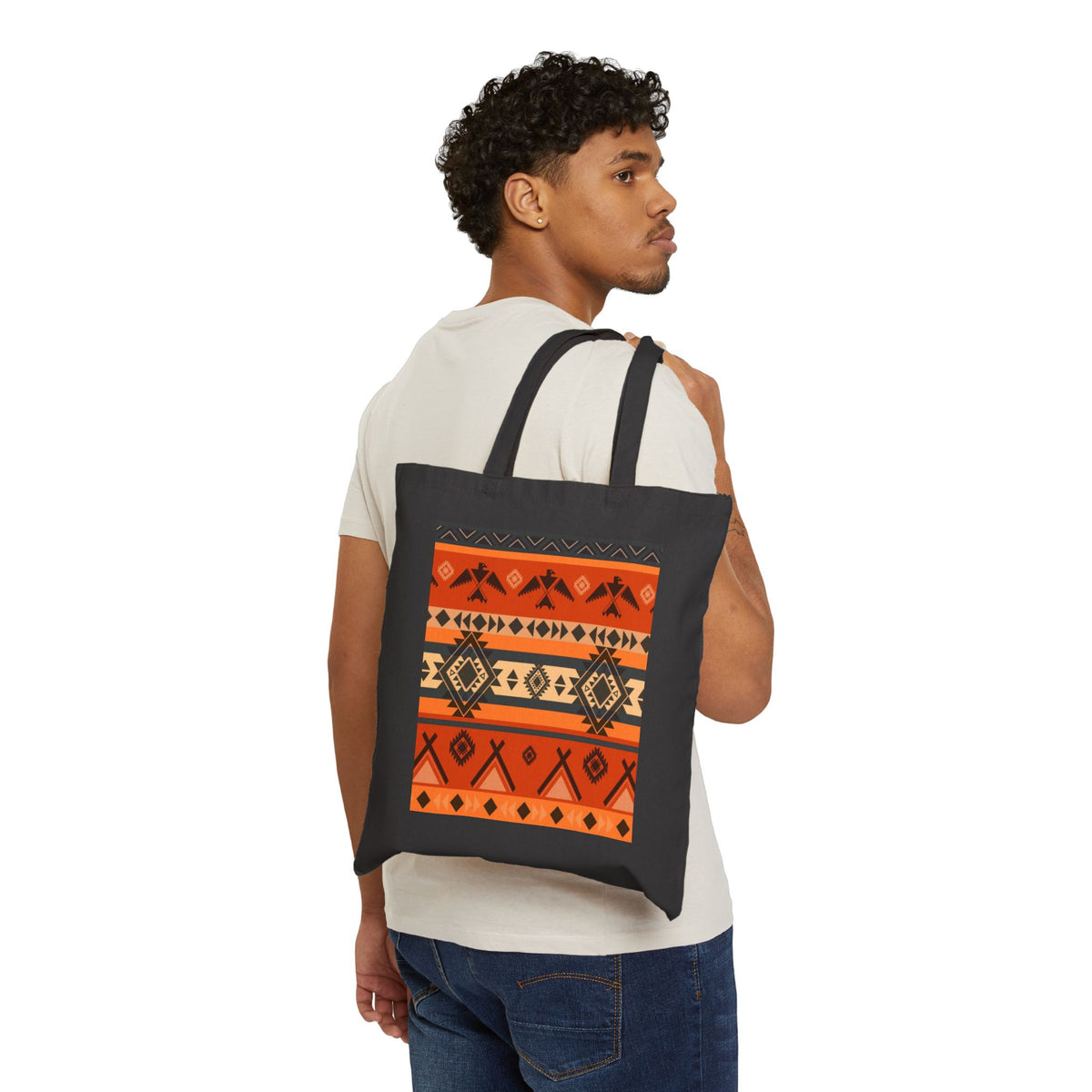 Southwestern Aztec Pattern Cotton Tote Bag