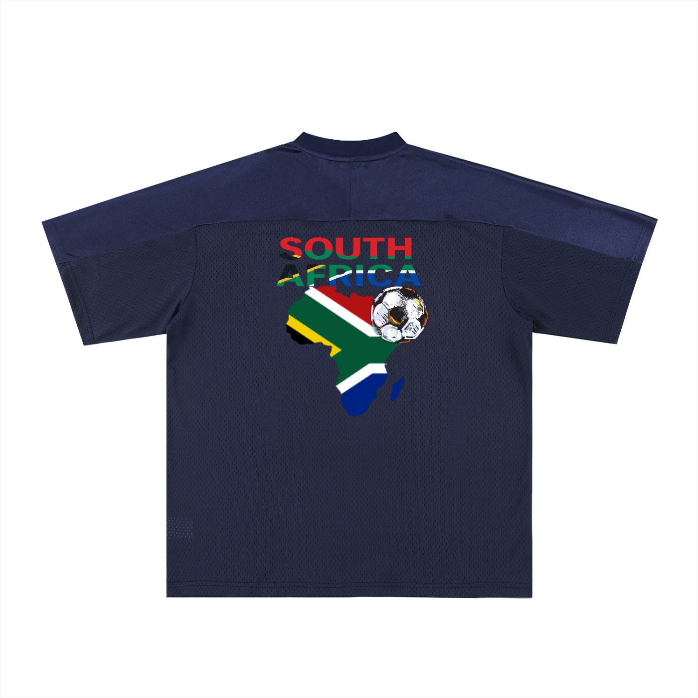 South African Flag Themed Graphic  Mesh V-Neck Soccer Jersey