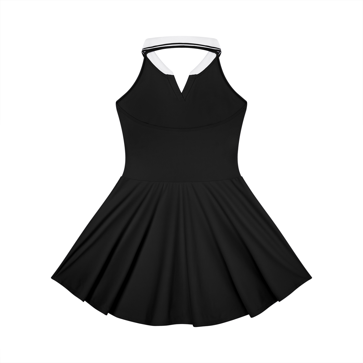 Haiti Flag Themed Women's Collared Halter A-Line Tennis Dress