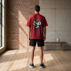 South African Flag-Themed Graphic Mesh V-Neck Unisex Soccer Jersey