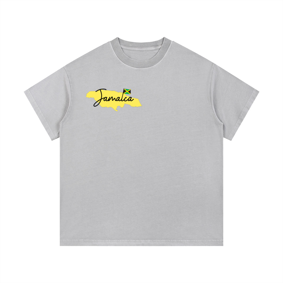 Jamaican Flag Themed Unisex Graphic Vintage Wash Cotton T-Shirt ODMPOD