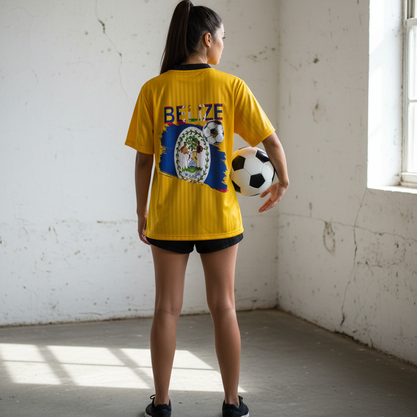 Belize-Inspired Unisex Contrast Collar Striped Soccer Jersey