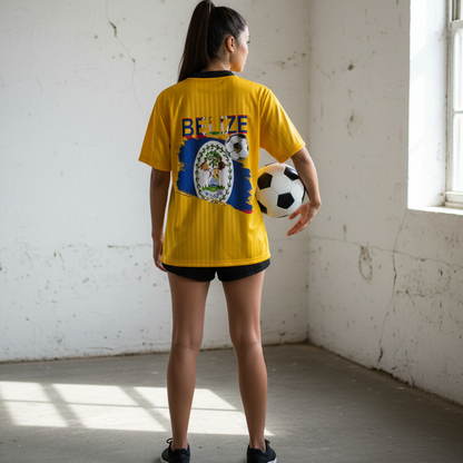 Belize-Inspired Unisex Contrast Collar Striped Soccer Jersey