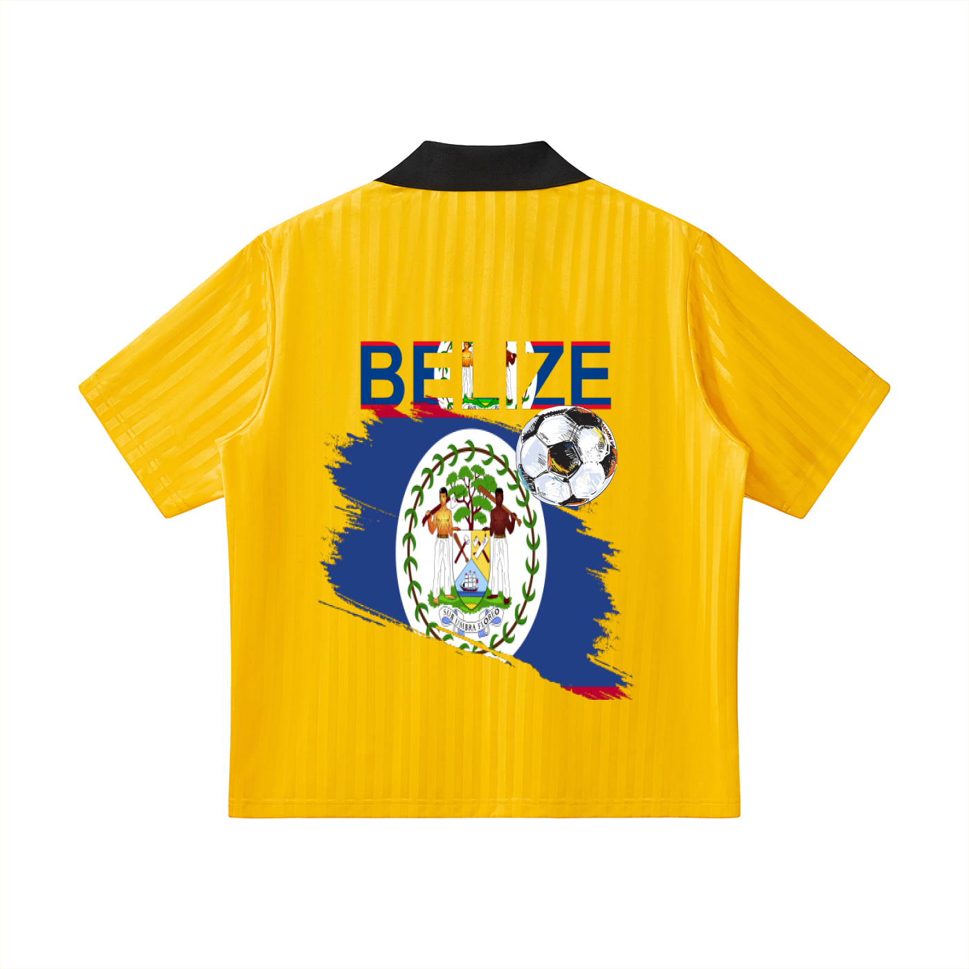 Belize-Inspired Unisex Contrast Collar Striped Soccer Jersey