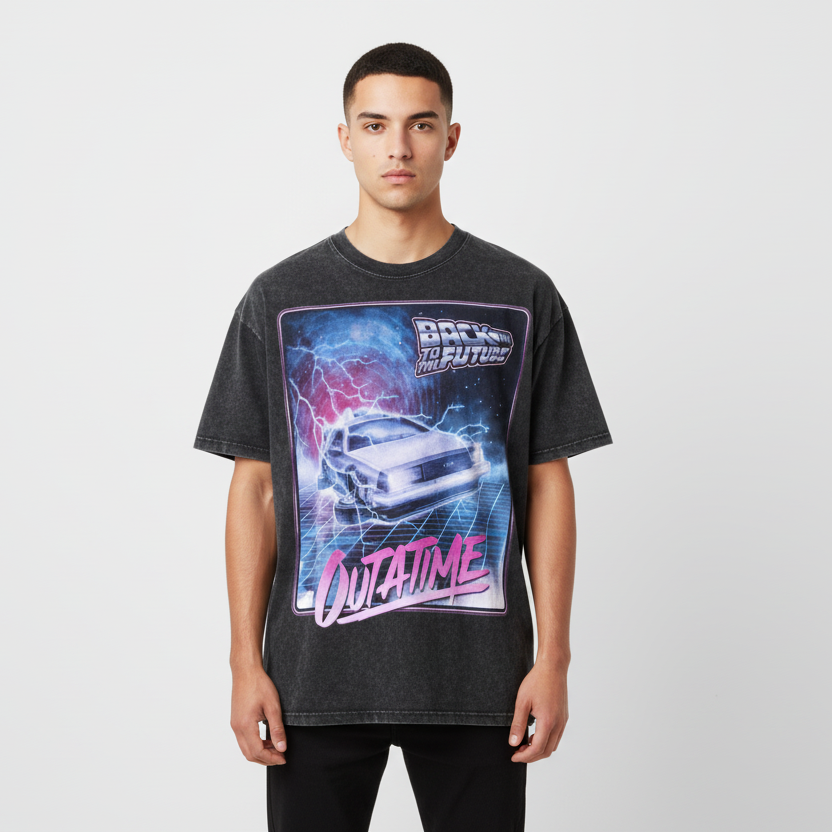 Emo Unisex Graphic Snow Washed Oversized Cotton T-Shirt