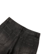 Men's Heavyweight Denim Jeans Featuring Tiger Graphic Art and Washed Finish ODMPOD