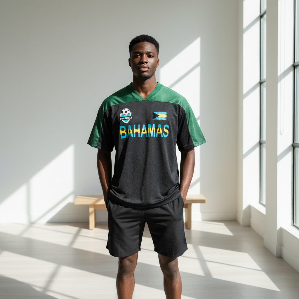 Bahamas Oversized Mesh V-Neck Soccer Jersey