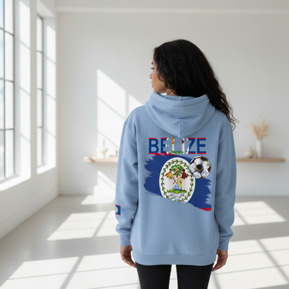 Belize Flag Themed Graphic Oversize Fleeced Unisex  Hoodie