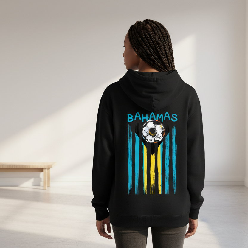 Bahamas Flag Themed Graphic Oversize Fleeced Unisex Hoodie