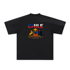 Chile Flag Themed Graphic Mesh V-Neck Soccer Jersey ODMPOD