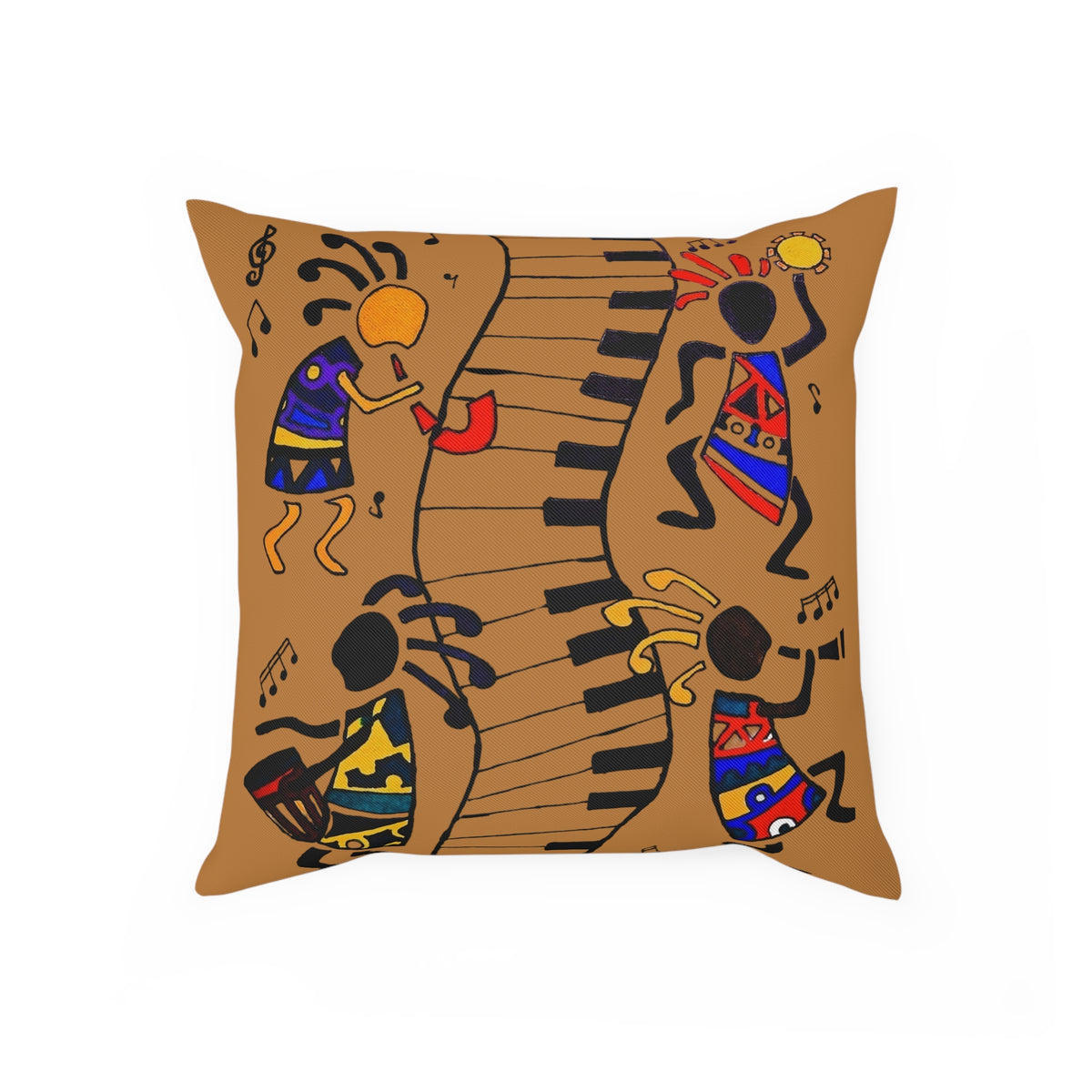 Musical Vibrations Cushion - Colorful Art for Home Decor Printify