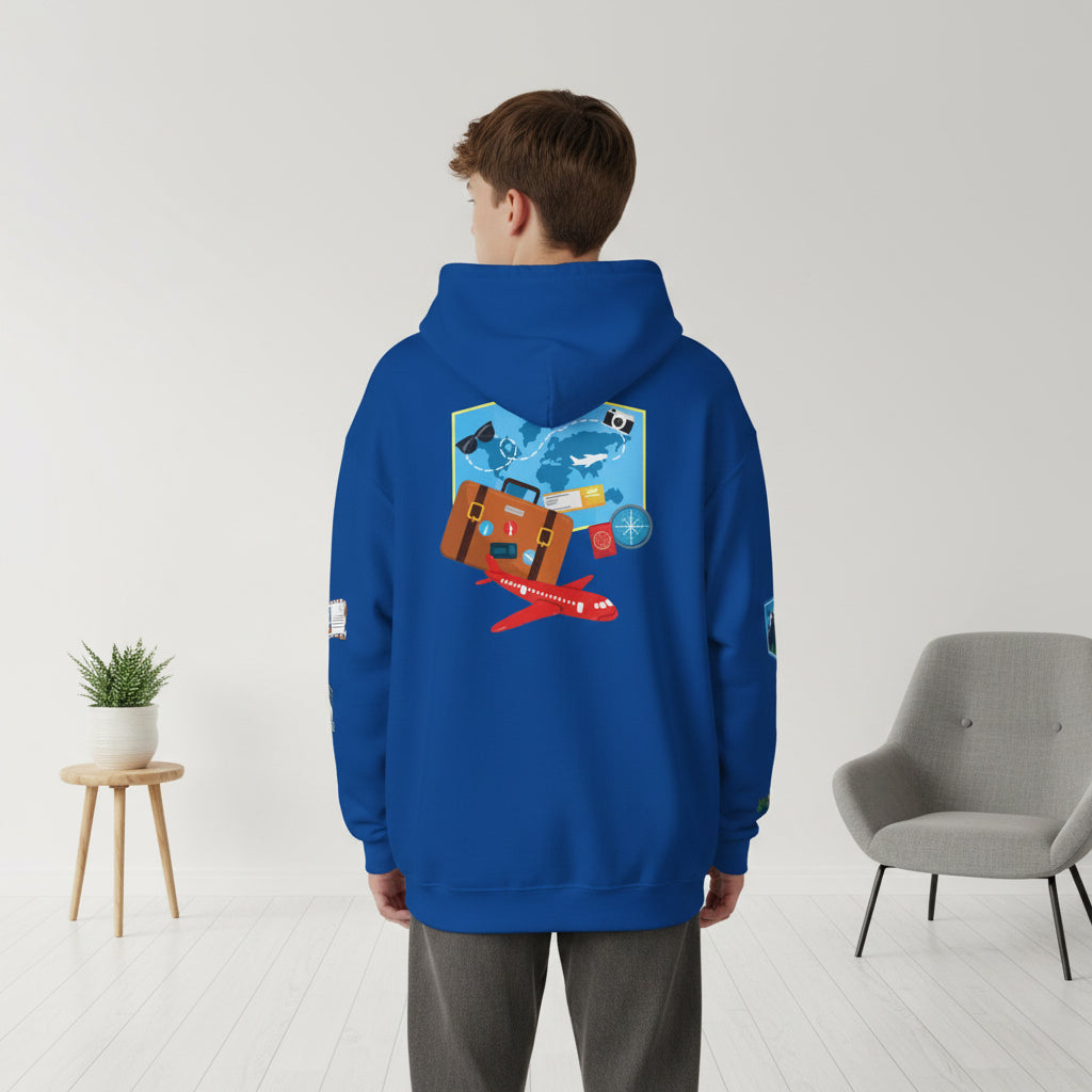 Unisex Travel Lover Graphic Pullover, Vacation Mode Graphic Hoodie