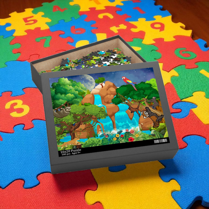 Vibrant Jungle Adventure Puzzle | 120, 252 & 500-Piece Options | Ideal Family Game Night