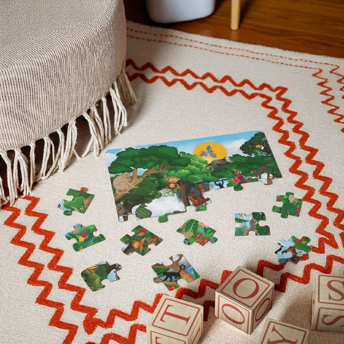 Kids' Puzzle, Jungle Animal Monkey Puzzle, 30-Piece - Fun Educational Toy for Children Printify