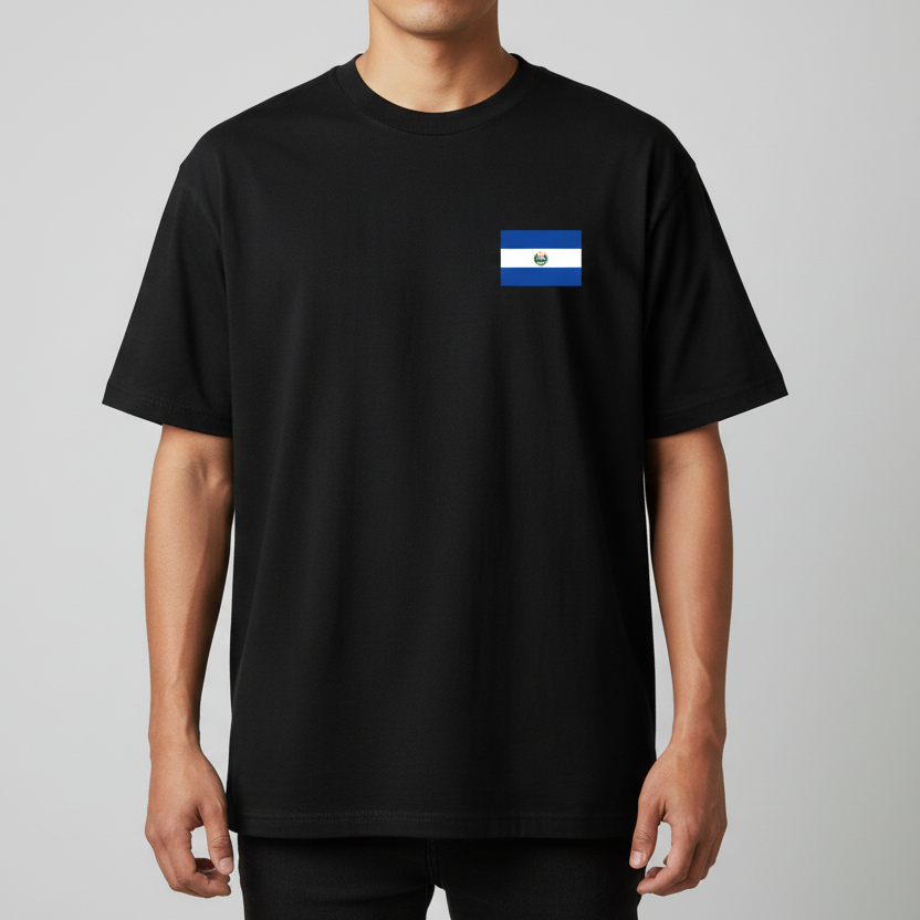 El Salvador Flag Themed Unisex Oversized T-Shirt